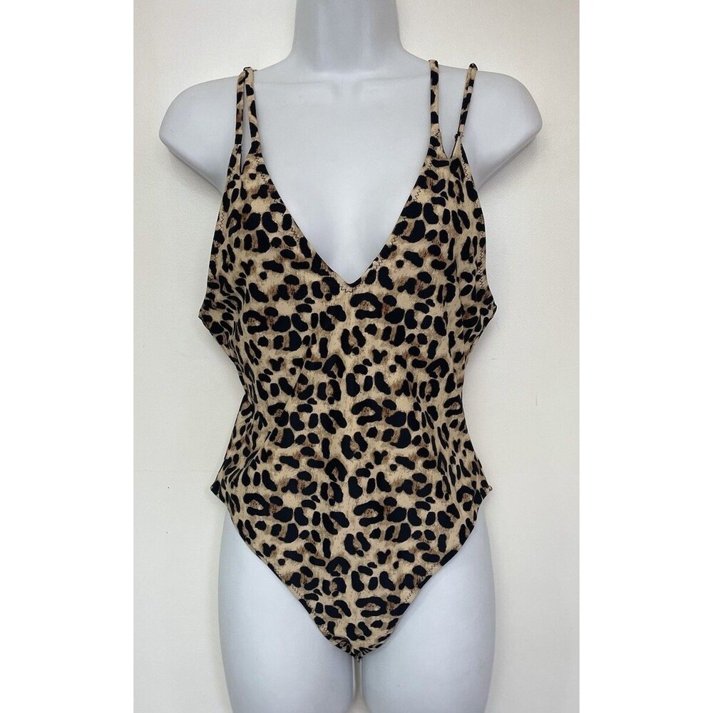 One PIece Leopard Print Swimsuit Medium B16